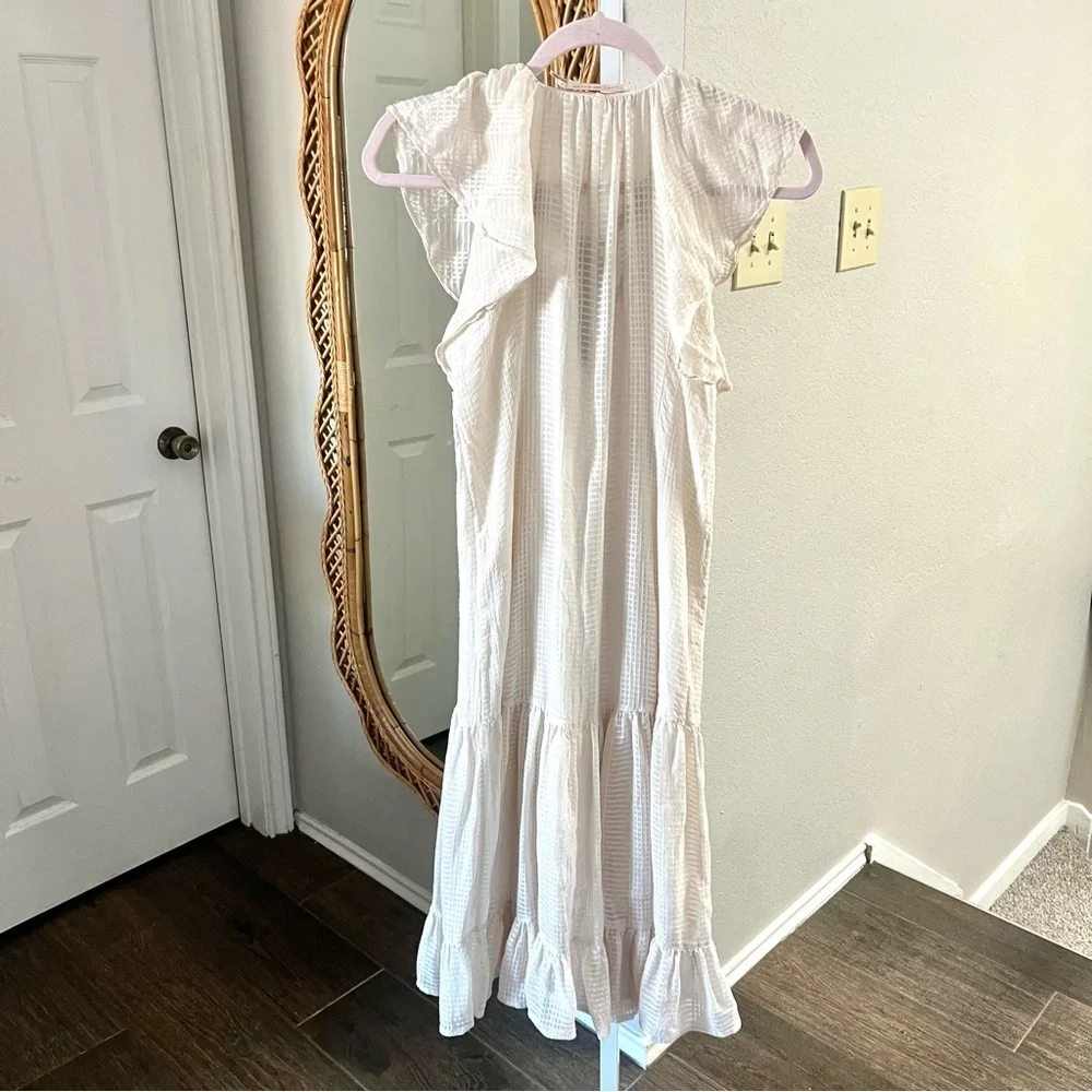 Tory Burch / RUNWAY Textured 100% Silk Georgette Bow Dress
